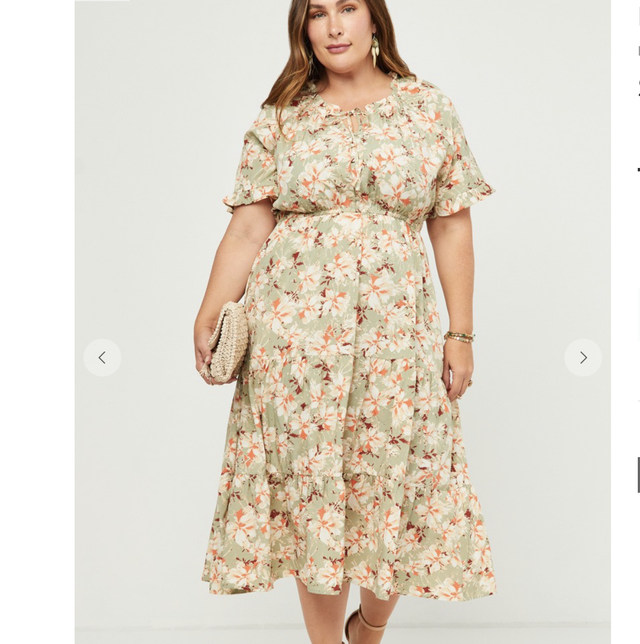 slim fit dress slacks Plus Size Serenity Lace Slit Dress- Ivory 2X / Ivory at Curvy Sense main image 1